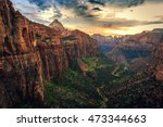 Sunset On Canyon Overlook  Zion ...