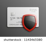 protection shield credit card.... | Shutterstock . vector #1143465380