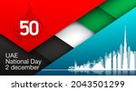 50 uae national day flat paper... | Shutterstock .eps vector #2043501299