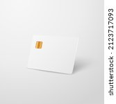 realistic blank plastic credit... | Shutterstock .eps vector #2123717093