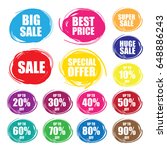 colorful vector sale tags in... | Shutterstock .eps vector #648886243