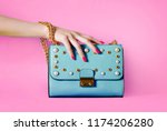 Sky blue handbag purse and...