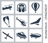 Vector Aircrafts Icons Set ...