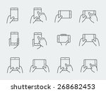 icon set of hands holding... | Shutterstock .eps vector #268682453