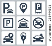 Parking Related Vector Icon Set
