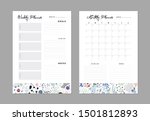 monthly planner plus weekly... | Shutterstock .eps vector #1501812893