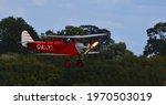 Small photo of ICKWELL, BEDFORDSHIRE, ENGLAND - SEPTEMBER 06, 2020: Vintage 1929 Southern Martlet aircraft in landing