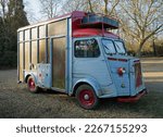 Small photo of LODE, CAMBRIDGESHIRE, ENGLAND - FEBRUARY 15, 2023: Classic Citroen H-Type van conversion parked.