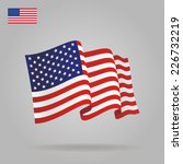 flat and waving american flag.... | Shutterstock .eps vector #226732219