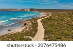 Small photo of Pennington Bay is a wonderful beach in Kangaroo Island, South Australia. Aerial view from drone.