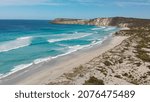 Small photo of Pennington Bay is a wonderful beach in Kangaroo Island, South Australia. Aerial view from drone.