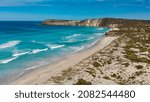 Small photo of Pennington Bay is a wonderful beach in Kangaroo Island, South Australia. Aerial view from drone.