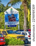 Small photo of Port Douglas, Australia - August 21, 2009: Advertisement of Quicksilver excursion to the coral reef.