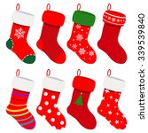 Set Of Christmas Socks In Red...