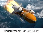 Space Shuttle Flying Over The...