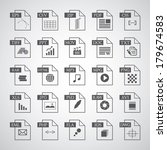 file type icon set  on gray... | Shutterstock .eps vector #179674583