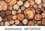 Wooden Natural Sawn Logs As...