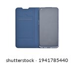 Open case-a book and a smartphone inside. Isolated on a white background, close-up