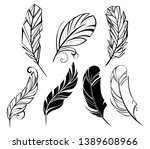 set of monochrome  small... | Shutterstock . vector #1389608966