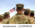 American Soldiers and US Flag. US Army