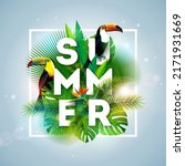 tropical summer holiday design... | Shutterstock . vector #2171931669