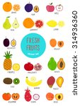 collection of colorful fruits.... | Shutterstock .eps vector #314936360