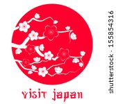 cherry blossom. sakura branch... | Shutterstock .eps vector #155854316