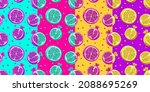 set of unusual pomegranate.... | Shutterstock .eps vector #2088695269
