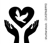 hands hold the heart   symbol... | Shutterstock .eps vector #2143968993