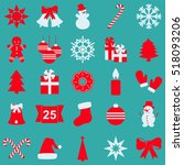 set of christmas and new year... | Shutterstock .eps vector #518093206