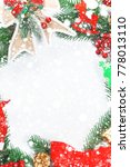 christmas wreath with... | Shutterstock . vector #778013110