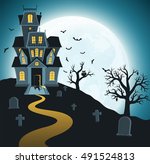 Halloween Background With Tombs ...