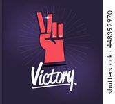 victory hand sign with... | Shutterstock .eps vector #448392970
