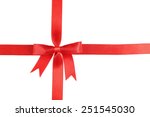 red ribbon with bow on white... | Shutterstock . vector #251545030