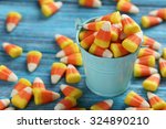 Halloween Candy Corns In Bucket ...
