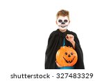 little boy in halloween costume ... | Shutterstock . vector #327483329