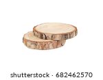 Cross section of tree trunk isolated on a white