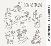 Circus Cartoon Icons Collection ...