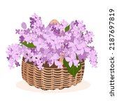 Basket Of Lilac Flowers....