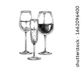 composition of wineglasses ... | Shutterstock .eps vector #1662096400