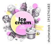 circular frame for ice cream... | Shutterstock .eps vector #1913741683