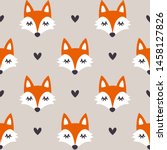 vector seamless pattern with... | Shutterstock .eps vector #1458127826