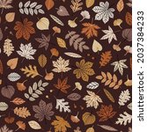 vector autumn seamless pattern... | Shutterstock .eps vector #2037384233
