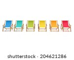 Colorful Sun Chairs Isolated On ...