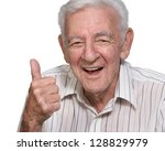 Happy Old Man Senior Thumbs Up...
