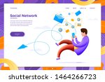 vector illustration social... | Shutterstock .eps vector #1464266723