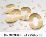 vector realistic new year gold... | Shutterstock .eps vector #1538007749