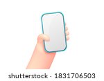 vector cartoon hand with smart... | Shutterstock .eps vector #1831706503