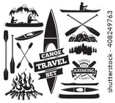 Set Of Canoe And Kayak Design...
