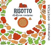 vector image. risotto... | Shutterstock .eps vector #644195266